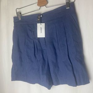 230$ Linen Blend Jason Wu Paper Bag High Waisted Pleated Shorts Casual N…